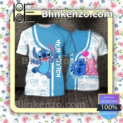 Her Stitch Angel Blue And White Women Tank Top Pant Set a