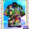 Holiday Christmas Multicolor Gradient Xmas Button Down Shirt