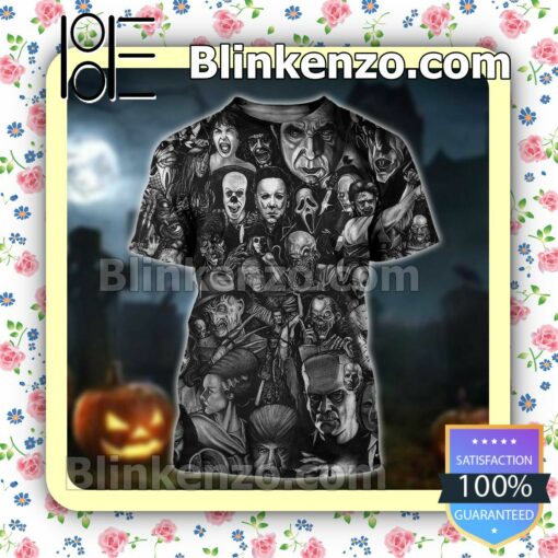 Horror Characters All Over 3d Halloween Ideas Hoodie Jacket b