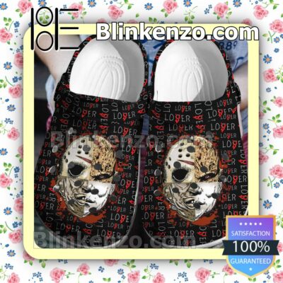 Horror Characters Face Collage Lover Halloween Clogs
