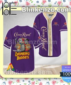 Horror Freddy And Jason Crown Royal Drinking Buddies Short Sleeve Plain Button Down Baseball Jersey Team