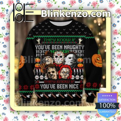 Horror Movie They Know If You've Been Naughty Ugly Halloween Ideas Hoodie Jacket a