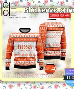 Hugo Boss Brand Print Christmas Sweater
