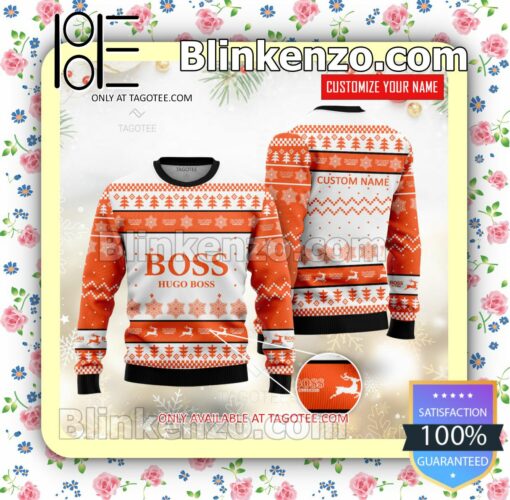 Hugo Boss Brand Print Christmas Sweater