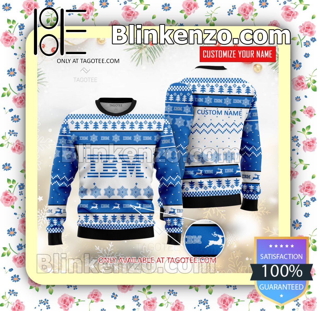 IBM Brand Print Christmas Sweater