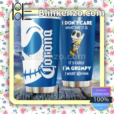 I'm Grumpy I Want Corona Extra Beer Jack Skellington Travel Mug