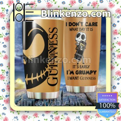 I'm Grumpy I Want Guinness Beer Jack Skellington Travel Mug