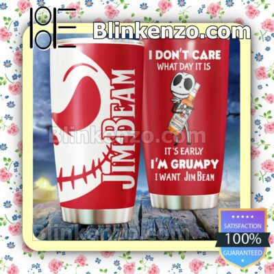 I'm Grumpy I Want Jim Beam Jack Skellington Travel Mug