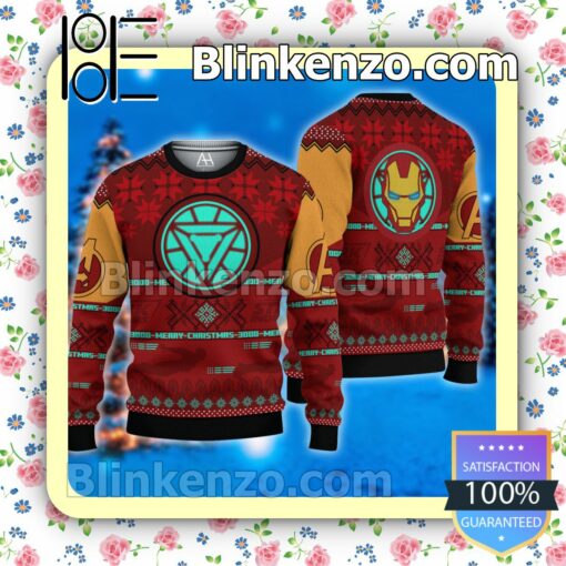 Iron Man Merry Christmas 3000 Christmas Pullover Sweaters