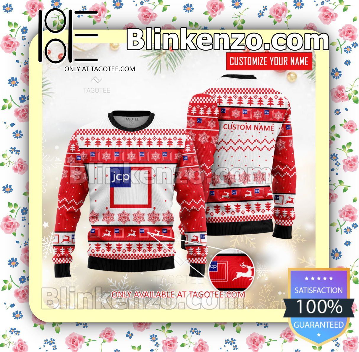 JCPenney Brand Print Christmas Sweater