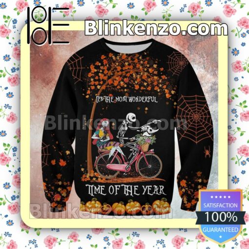Jack And Sally It's The Most Wonderful Time Of The Year Halloween Ideas Hoodie Jacket a