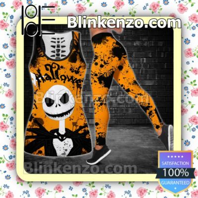 Jack Skellington Come With Us And You Will See Halloween Women Tank Top Pant Set f