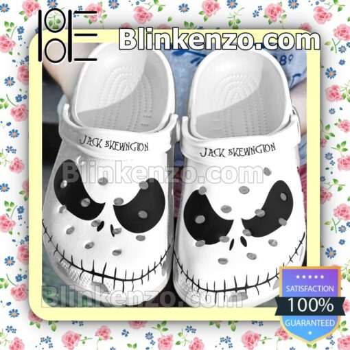 Jack Skellington Face White Clogs