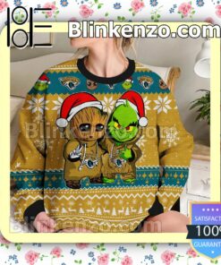Jacksonville Jaguars Baby Groot And Grinch Christmas NFL Sweatshirts a