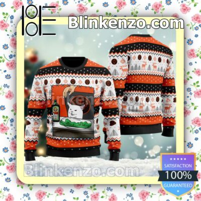 Jagermeister Cat Meme Christmas Pullover Sweaters