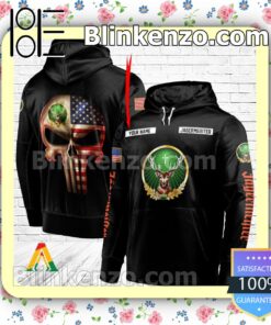 Jagermeister Punisher Skull USA Flag Hoodie Shirt