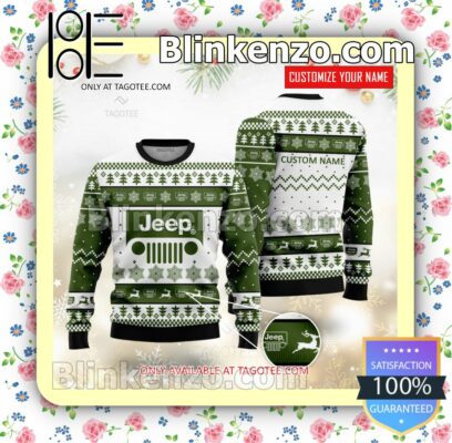 Jeep Brand Print Christmas Sweater