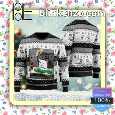 Johnnie Walker Cat Meme Christmas Pullover Sweaters