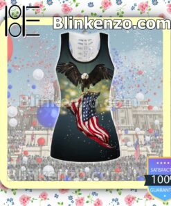 July 4th Independence Day If We Never Forget That We Are One Nation Under God Women Tank Top Pant Set c