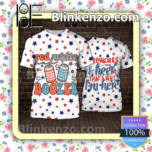 July 4th Independence Day Red White Boozed Women Tank Top Pant Set a
