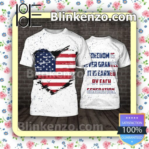 July 4th Independence Freedom Is Never Granted It Is Earned By Each Generation Women Tank Top Pant Set a