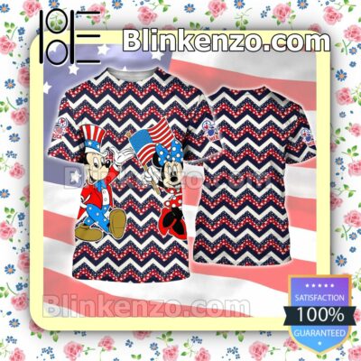 July 4th Mickey And Minnie Polylines Women Tank Top Pant Set a