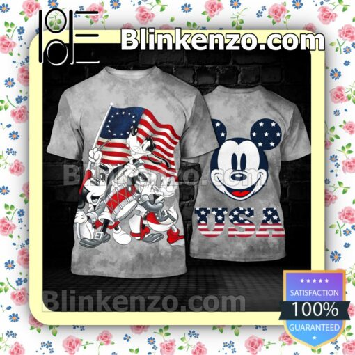 July 4th Mickey Goofy And Donald Women Tank Top Pant Set a