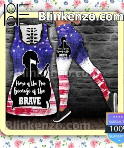 July 4th Veteran Home Of The Free Because Of The Brave Women Tank Top Pant Set
