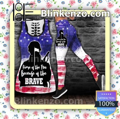 July 4th Veteran Home Of The Free Because Of The Brave Women Tank Top Pant Set