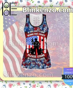 July 4th Veteran If You Can't Stand Behind Our Troops Please Stand In Front Of Them Women Tank Top Pant Set c