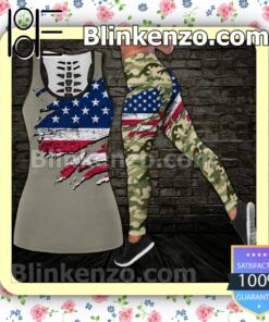 July 4th Veteran Only Two Defining Forces Have Ever Offered To Die For You Jesus Christ Women Tank Top Pant Set