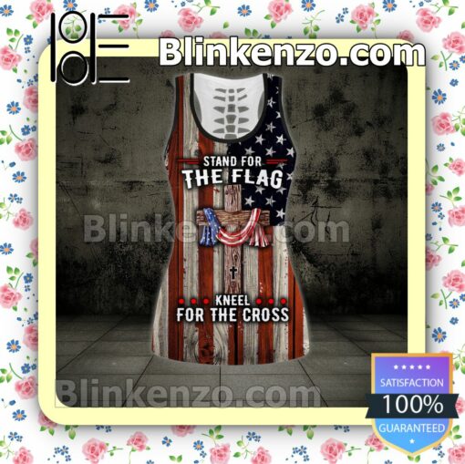 July 4th Veteran Stand For The Flag Kneel For The Cross Women Tank Top Pant Set a