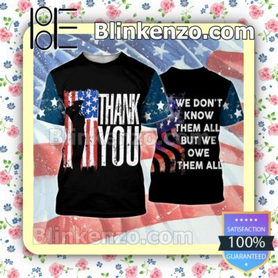 July 4th Veteran Thank You We Don't Know Them All But We Owe Them All Women Tank Top Pant Set a