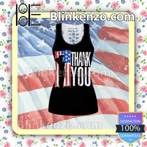 July 4th Veteran Thank You We Don't Know Them All But We Owe Them All Women Tank Top Pant Set c