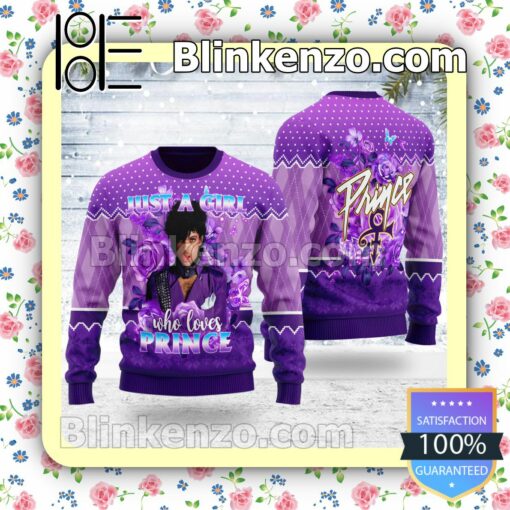 Just A Girl Who Loves Prince Christmas Pullover Sweatshirts b
