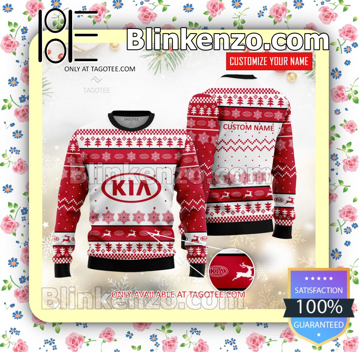 KIA Brand Print Christmas Sweater