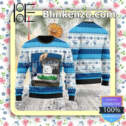 Keystone Light Cat Meme Christmas Pullover Sweaters