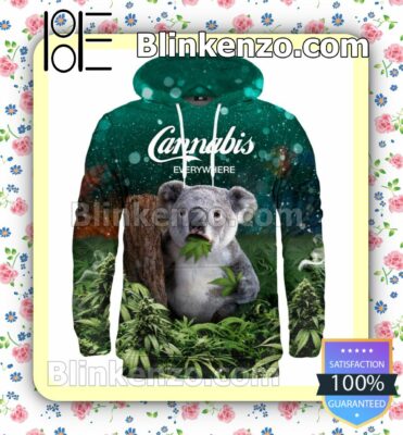 Koala Cannabis Everywhere Let It Smoke Zipper Fleece Hoodie