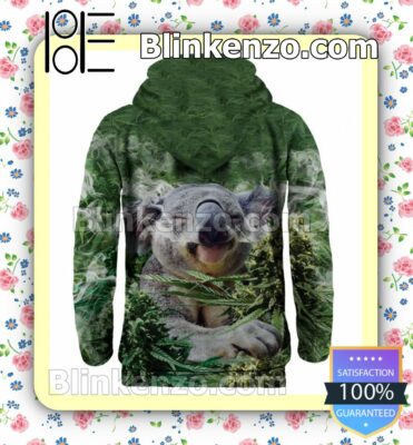 Koala Chill Weed Get High Zipper Fleece Hoodie a