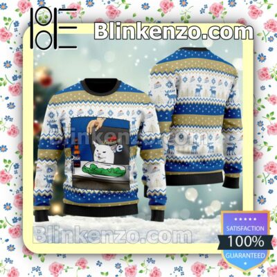 Labatt Blue Cat Meme Christmas Pullover Sweaters