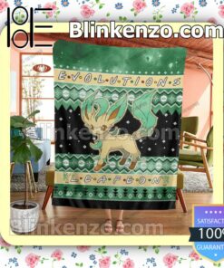 Leafeon Evolution Quilted Blanket b