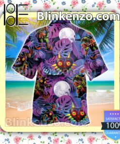 Legend Of Zelda Majora's Mask Tropical Leaves Men Shirt a