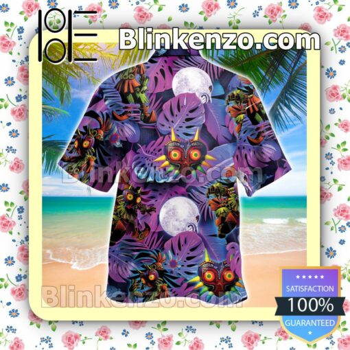 Legend Of Zelda Majora's Mask Tropical Leaves Men Shirt a