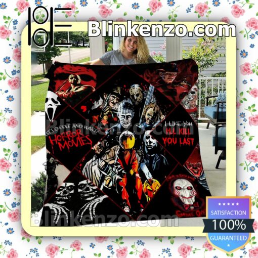 Let's Cuddle And Watch Horror Movies Cozy Blanket