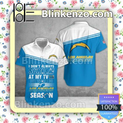 Vibrant Los Angeles Chargers I Don't Always Scream At My TV But When I Do NFL Polo Shirt