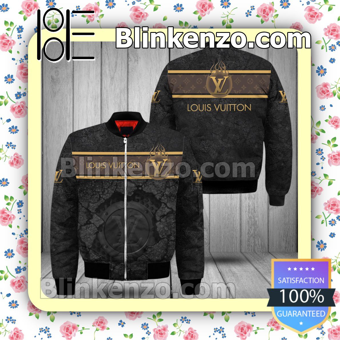 Louis Vuitton Black Cracked Surface Military Jacket Sportwear