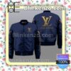 Louis Vuitton Brand Logo Navy Basic Military Jacket Sportwear