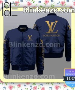 Louis Vuitton Brand Logo Navy Basic Military Jacket Sportwear