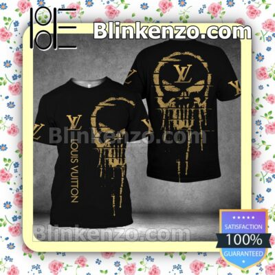 Louis Vuitton Luxury Brand Horror Skull Brand Crewneck Tee