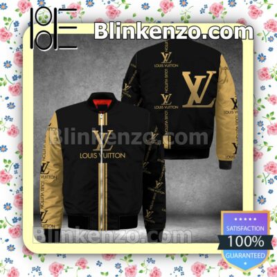Louis Vuitton Luxury Brand Name And Logo Black Mix Brown Military Jacket Sportwear